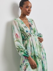 Joanna Hope Green Printed Maxi Dress - Image 3 of 4