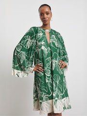 Joanna Hope Green Pleated Sleeve Shirt Dress - Image 3 of 4