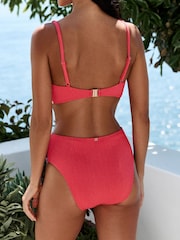 B by Ted Baker Pink Lurex Non Padded Under Wired Bikini Top - Image 2 of 5