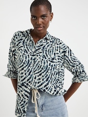JD Williams Blue Relaxed Linen Shirt - Image 1 of 4