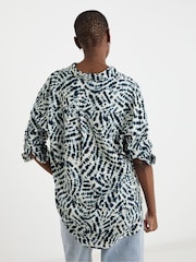 JD Williams Blue Relaxed Linen Shirt - Image 2 of 4