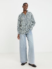 JD Williams Blue Relaxed Linen Shirt - Image 3 of 4