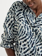 JD Williams Blue Relaxed Linen Shirt - Image 4 of 4