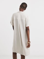 JD Williams Natural Linen Collared Tunic Dress - Image 2 of 4