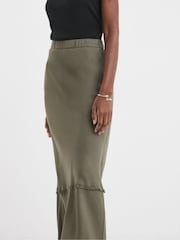 JD Williams Green Linen Frayed Maxi Skirt - Image 3 of 4