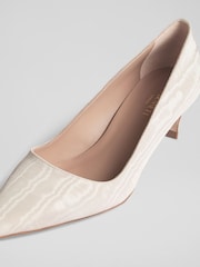 LK Bennett Natural Ava Trench Moire Pointed Kitten Heel Courts - Image 5 of 5
