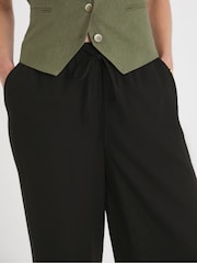 JD Williams Black/chrome Linen Wide Leg Trousers - Image 4 of 4