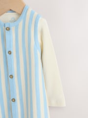 Blue Stripe Baby Knitted Dunagrees and Bodysuit Set (0mths-2yrs) - Image 8 of 11