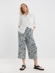 JD Williams Blue Linen Culottes - Image 1 of 4