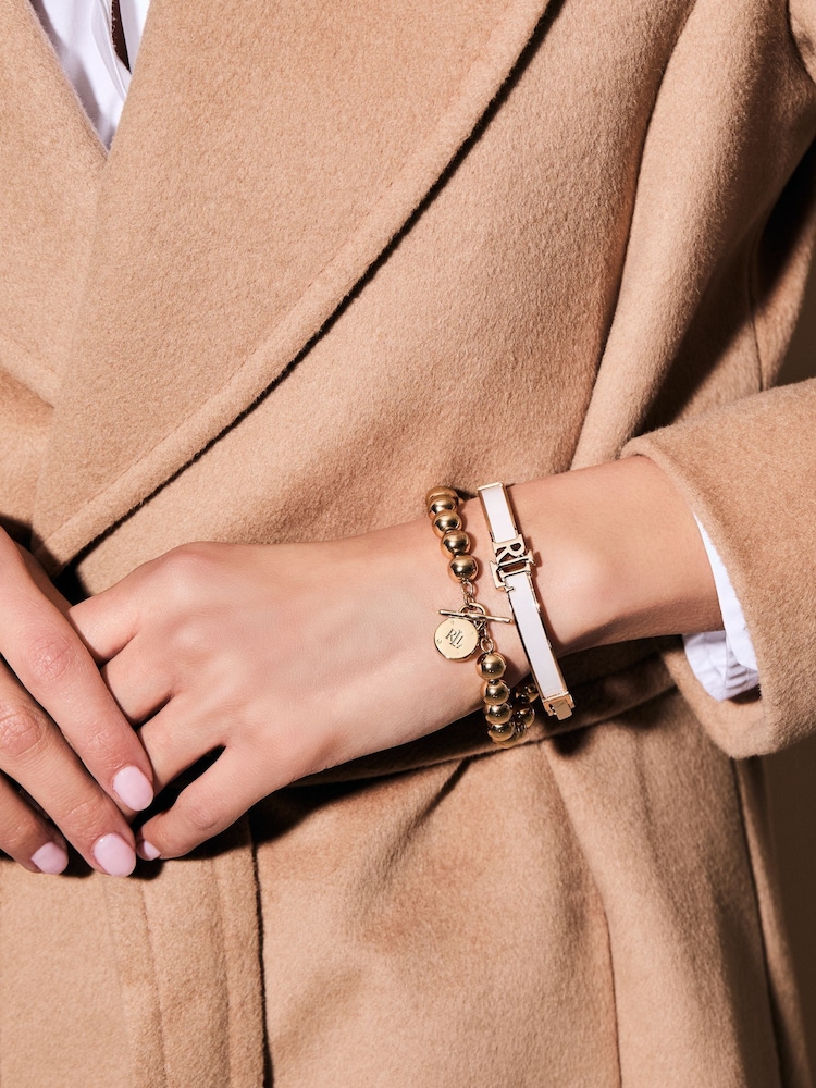 Lauren Ralph Lauren Gold Tone Colour Hinge Bangle Bracelet - Image 2 of 2