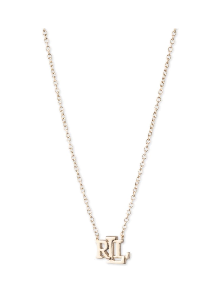 Lauren Ralph Lauren Gold Tone 16 Carded Logo Pendant Necklace - Image 1 of 2
