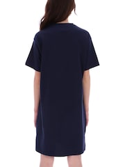 Azul - Hunter Blue Carron 100% Cotton T-Shirt Dress - Imagen 2 de 4