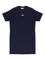 Azul - Hunter Blue Carron 100% Cotton T-Shirt Dress - Imagen 3 de 4