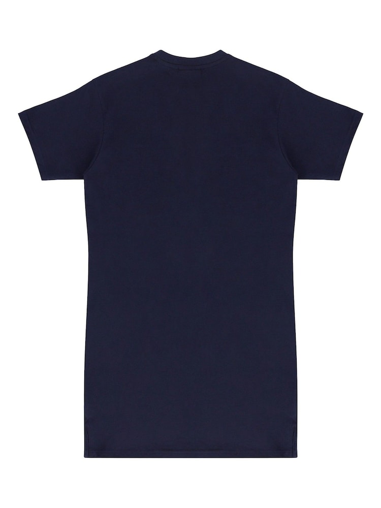 Azul - Hunter Blue Carron 100% Cotton T-Shirt Dress - Imagen 4 de 4