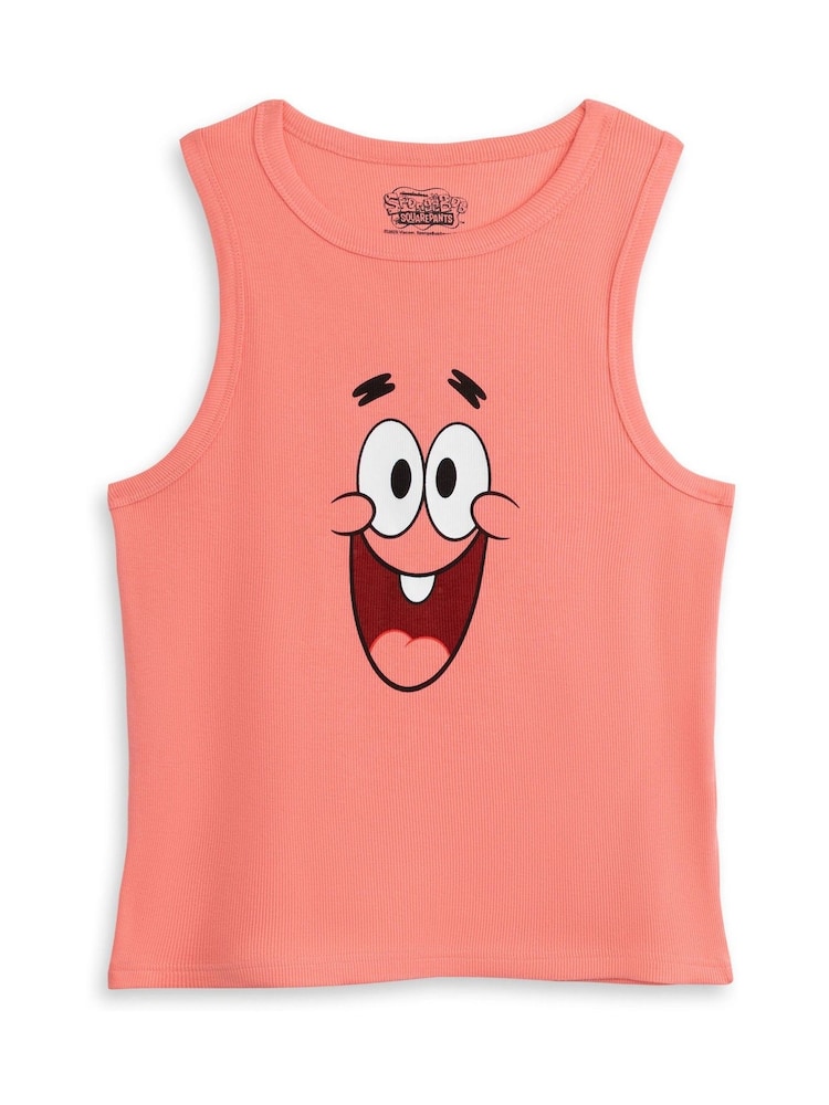 Vanilla Underground Pink Womens Sponge Bob Square Vest and Shorts Pyjamas Set - Image 2 of 8