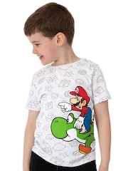 Vanilla Underground Grey Boys Nintendo Super Mario and Yoshi Short Sleeved T-Shirt - Image 1 of 7