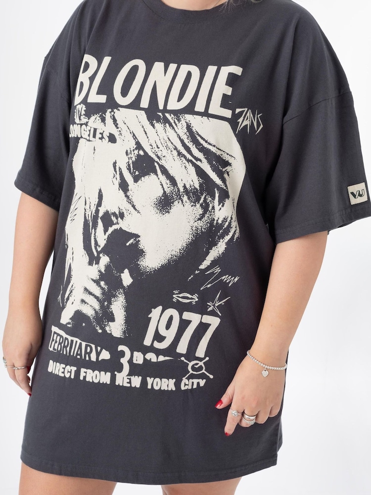 Vanilla Underground Grey Oversized Womens Blondie Short Sleeved T-Shirt - Image 3 of 6