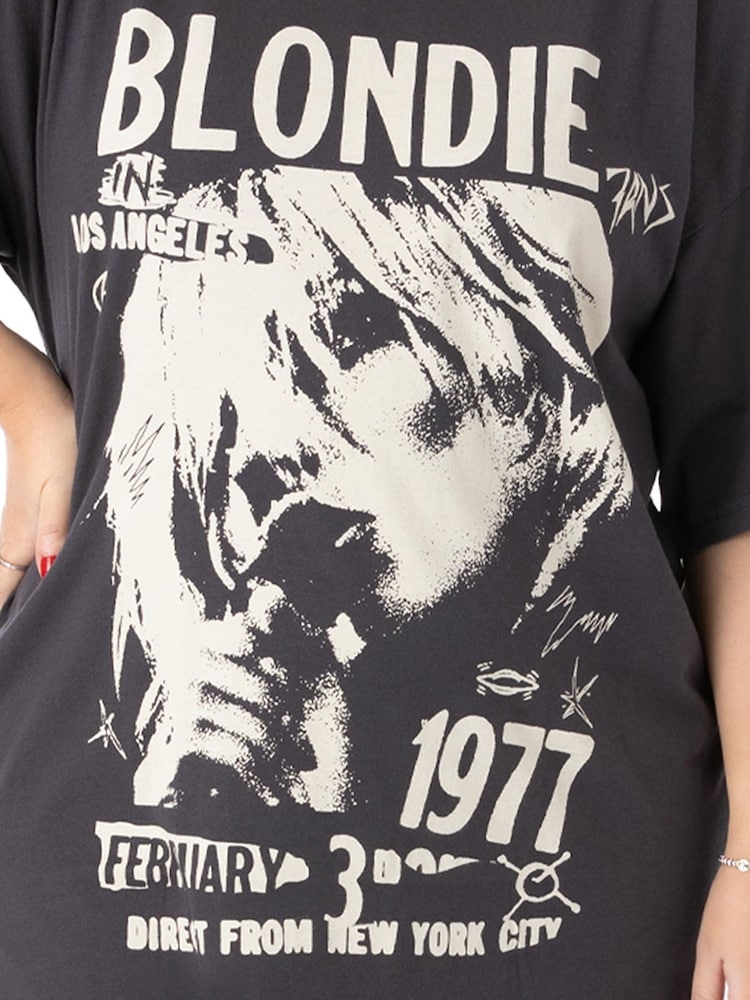 Vanilla Underground Grey Oversized Womens Blondie Short Sleeved T-Shirt - Image 5 of 6