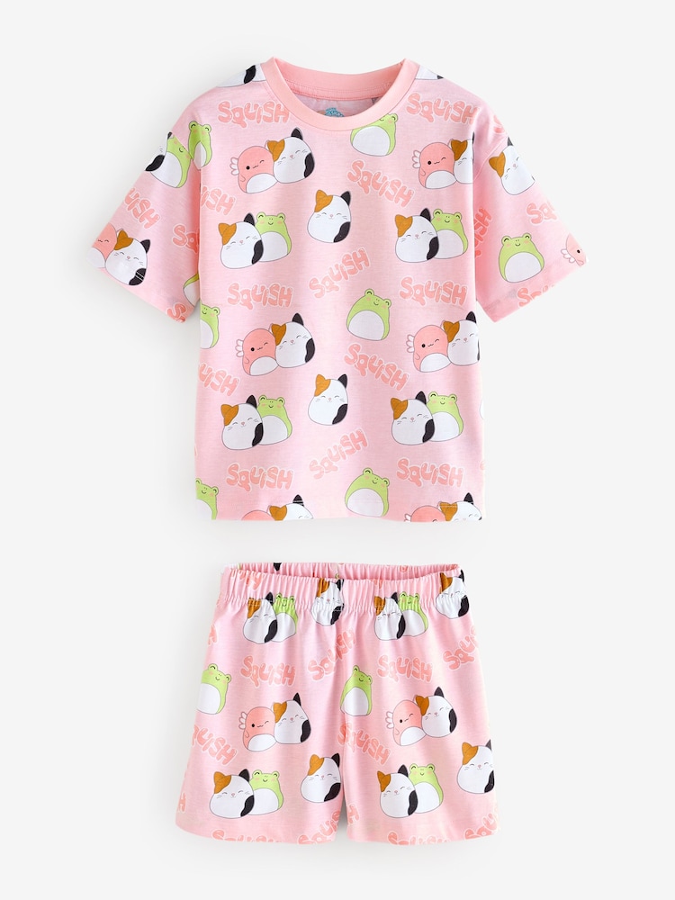 Vanilla Underground Pink Girls Squishmallows Short Sleeve Short Leg 100% Cotton Pyjamas Set Multipack of 2 - Image 2 of 9 Vanilla Underground Pink Girls Squishmallows Short Sleeve Short Leg 100% Cotton Pyjamas Set Multipack of 2 - Image 2 of 9