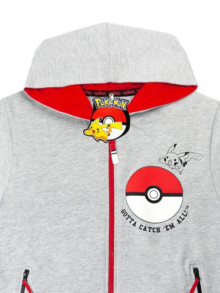 Vanilla Underground Grey Boys Pokemon Print Hoodie - Image 3 of 6