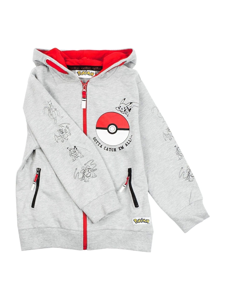 Vanilla Underground Grey Boys Pokemon Print Hoodie - Image 6 of 6