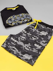 Vanilla Underground Black Mens DC Comics Batman Short Sleeve Long Leg 100% Cotton Pyjamas Set - Image 5 of 6