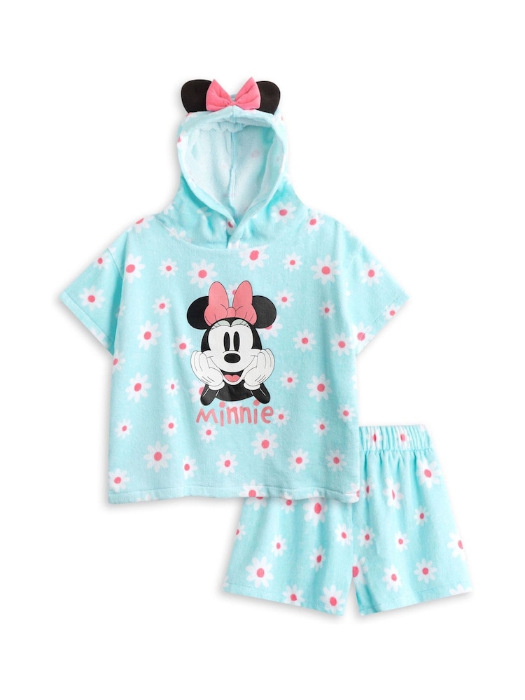 Vanilla Underground Blue Girls Disney Minnie Mouse Towelling Cotton Co-ord Coverup 2 Piece - Image 1 of 6