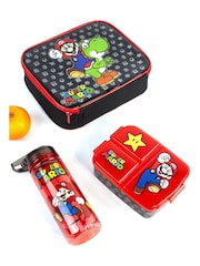 Vanilla Underground Black Kids Nintendo Super Mario Lunch Bag Bottle and Snack Pot Set - Image 4 of 6