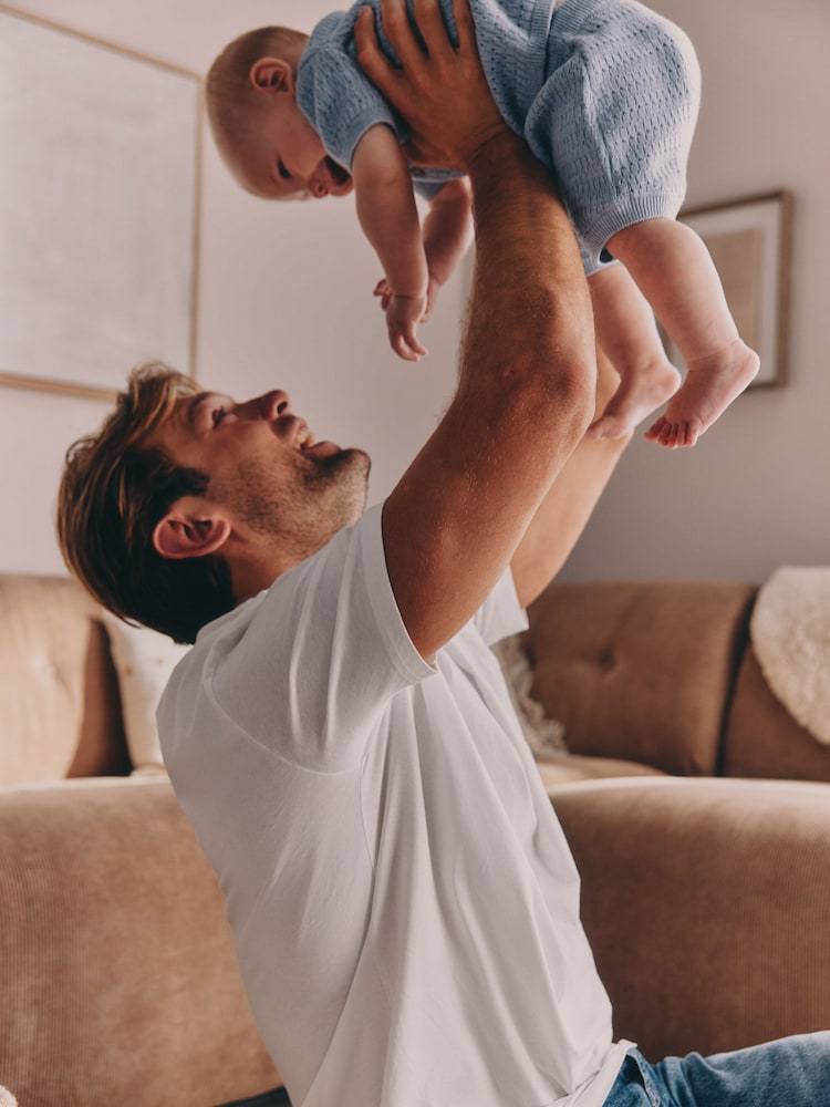 Blue Collared Knit Top and Shorts Baby Set (0mths-2yrs) - Image 2 of 4