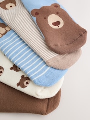 Light Blue Bear Cosy Terry Cotton Rich Socks 5 Pack - Image 4 of 4