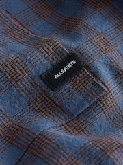 smALLSAINTS Blue/Brown Cooper Checked Short Sleeve 3 Piece Jacket Top and Short Set - Image 3 of 6