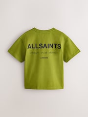 smALLSAINTS Green Oversized Underground Crew Neck Cotton T-Shirt - Image 2 of 5