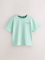 smALLSAINTS Mint Green Oversized Underground Crew Neck Cotton T-Shirt - Image 1 of 5