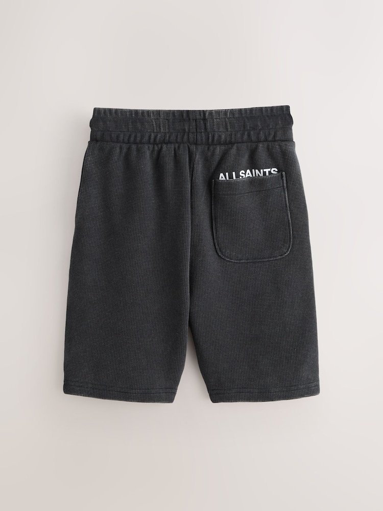 smALLSAINTS Washed Black/Waffle Underground Sweat Shorts - Image 2 of 6 smALLSAINTS Washed Black/Waffle Underground Sweat Shorts - Image 2 of 6