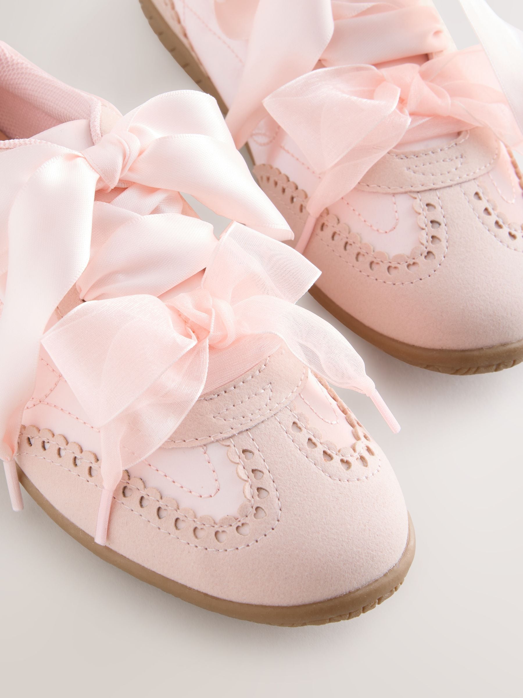 Buy Baker by Ted Baker Pink Satin Gum Sole Ballet Trainers from