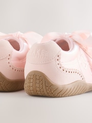 Baker by Ted Baker Pink Satin Gum Sole Ballet Trainers - Image 4 of 5