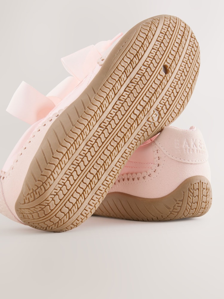 Baker by Ted Baker Pink Satin Gum Sole Ballet Trainers - Image 5 of 5 Baker by Ted Baker Pink Satin Gum Sole Ballet Trainers - Image 5 of 5