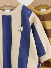 Blau/Rostbraun Streifen - Sweatshirt und Shorts 4 -teiliges Babyset (0Monate–2Jahre) - Bild 11 von 16