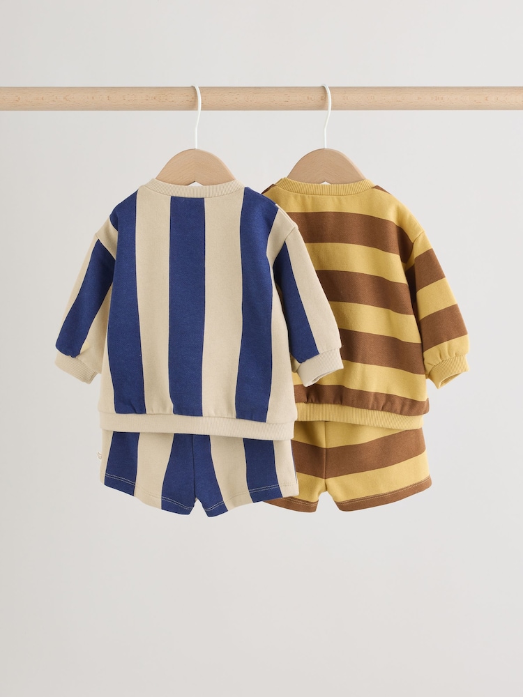 Blau/Rostbraun Streifen - Sweatshirt und Shorts 4 -teiliges Babyset (0Monate–2Jahre) - Bild 2 von 16 Blau/Rostbraun Streifen - Sweatshirt und Shorts 4 -teiliges Babyset (0Monate–2Jahre) - Bild 2 von 16