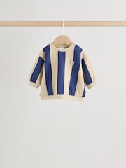 Blau/Rostbraun Streifen - Sweatshirt und Shorts 4 -teiliges Babyset (0Monate–2Jahre) - Bild 3 von 16