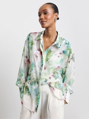 Joanna Hope Green Chiffon Shirt - Image 1 of 4