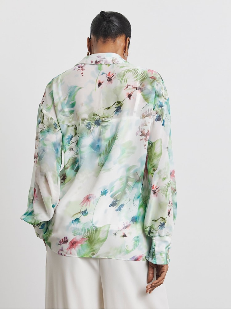 Joanna Hope Green Chiffon Shirt - Image 2 of 4