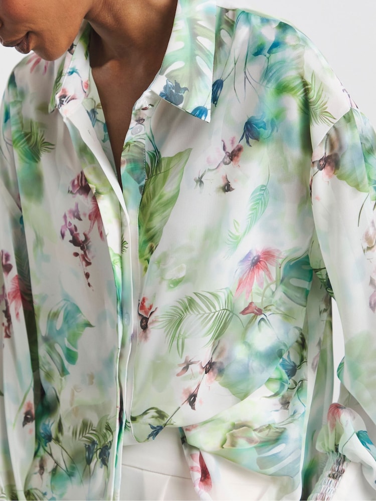 Joanna Hope Green Chiffon Shirt - Image 4 of 4