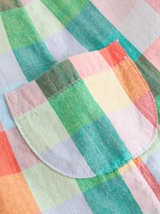 Bright Multi Colour Check Woven Dungaree and Bodysuit Set (0mths-2yrs) - Image 6 of 9