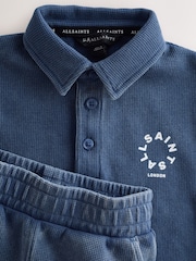 smALLSAINTS Tierra Waffle Polo Shirt and Shorts Set - Imaginea 3 din 9