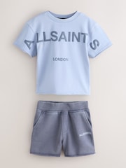 smALLSAINTS Blue Biggy Oversized T-Shirt and Sweat Shorts Younger Set - Image 7 of 11
