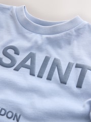 smALLSAINTS Blue Biggy Oversized T-Shirt and Sweat Shorts Younger Set - Image 9 of 11