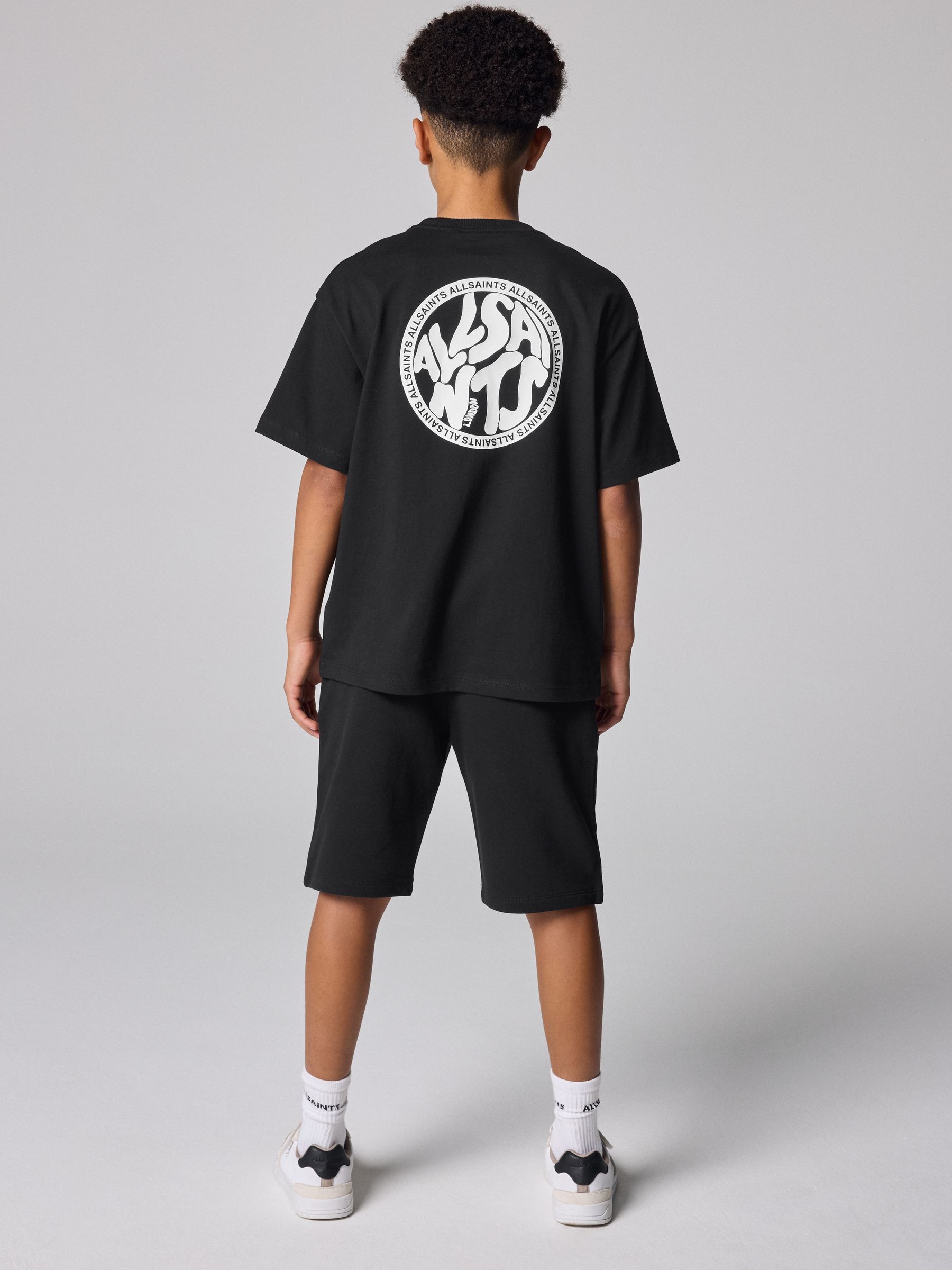 Buy smALLSAINTS Black Distortion T-Shirt and Sweat Shorts Set from