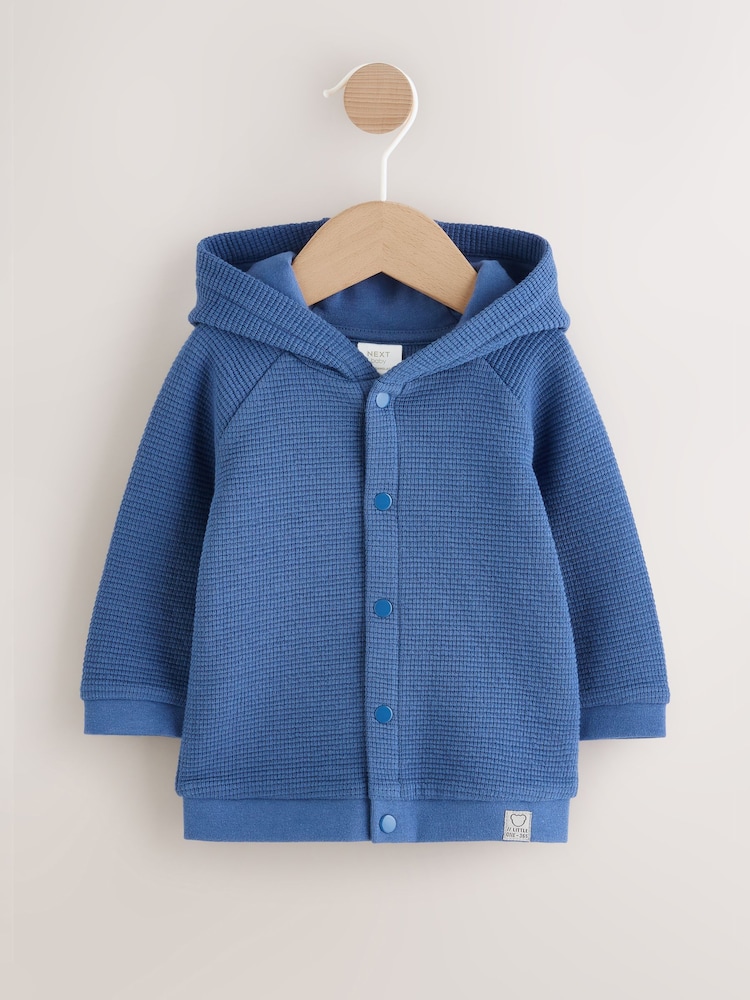 Blue Lightweight Textured Jersey Baby Jacket (0mths-2yrs) - Image 1 of 7 Blue Lightweight Textured Jersey Baby Jacket (0mths-2yrs) - Image 1 of 7