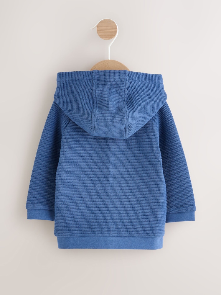 Blue Lightweight Textured Jersey Baby Jacket (0mths-2yrs) - Image 2 of 7 Blue Lightweight Textured Jersey Baby Jacket (0mths-2yrs) - Image 2 of 7